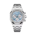 Audemars Piguet Royal Oak 26715ST.ZZ.1356ST.01 Steel with Diamond Bezel 38mm Sky Blue Dial Unisex Watch