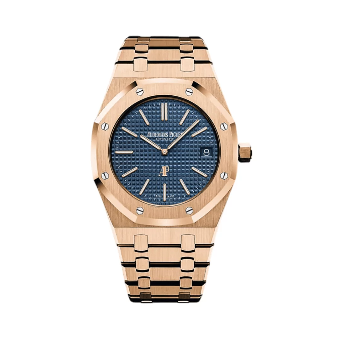 Audemars-Piguet-Royal-Oak-Jumbo-Extra-Thin-15202OR.OO_.1240OR.01.png Audemars Piguet Royal Oak Jumbo Extra-Thin 15202OR.OO.1240OR.01 18K Rose Gold 39mm Blue Dial Men’s Watch - Image 1