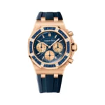Audemars Piguet Royal Oak Offshore 26236OR.SS.D027CA.01 Chronograph Rose Gold Blue Sapphire Bezel & Blue Dial 37mm Ladies Watch