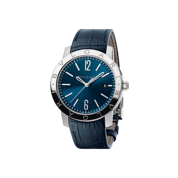 BB41C3SID.jpg Bvlgari Bvlgari Solo Tempo Watch 41Mm Stainless Blue Dial Blue Strap Steel Bracelet Ref. Bb41C3Sld - Image 1