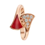Bvlgari Divas Dream 356445 AN858645 18K RG & Pave Diamonds Ring