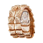 Bvlgari Serpenti 101985 Rose Gold Enamel Double Twirl Scagllie Bracelet MOP Dial