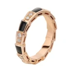 Bvlgari Serpenti Viper 356550 AN858710 18k Onyx And Pave Diamonds Ring