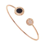 Bvlgari bracelet 356189 18kt Rose Gold With Onyx And Pave Diamonds