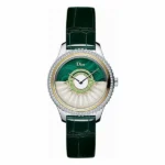 Dior Grand Bal Plume Cd153B22A001 Malachite Dial Diamonds Shiny Green Leather