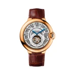 Cartier Ballon Bleu W6920001 Rose Gold 46mm Skeleton Dial Men’s Watch