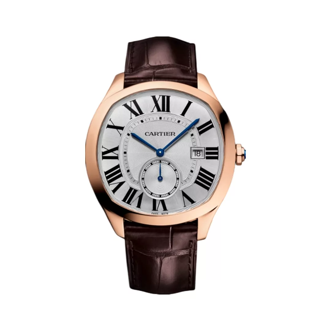 Cartier-Drive-De-Cartier-WGNM0003.jpg Cartier Drive De Cartier WGNM0003 18kt Rose Gold 40x41mm Silver Dial Men’s Watch - Image 1