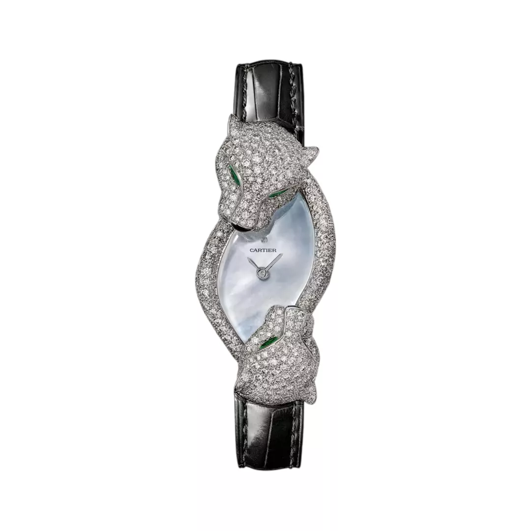 Cartier-Panthere-Crash-HPI01477.jpg Cartier Panthère Crash HPI01477 Rhodiumized White Gold Diamonds 45mm MOP Dial Ladies Watch - Image 1