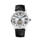Cartier Rotonde De Cartier W1556216 Flying Tourbillon White Gold 40mm Silver Roman Dial Men’s Watch
