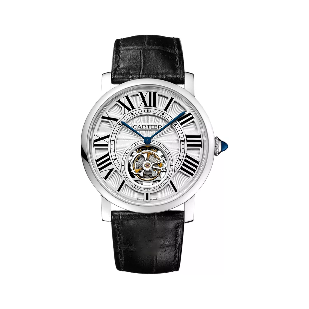 Cartier-Rotonde-De-Cartier-W1556216.jpg Cartier Rotonde De Cartier W1556216 Flying Tourbillon White Gold 40mm Silver Roman Dial Men’s Watch - Image 1