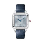Cartier Santos Dumont CRWGSA0048 Platinum 46mm Blue Dial Mens Watch
