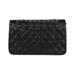 Chanel Classic Black Caviar Quilted Medium Double Flap Silver HW Handbag - Image 3