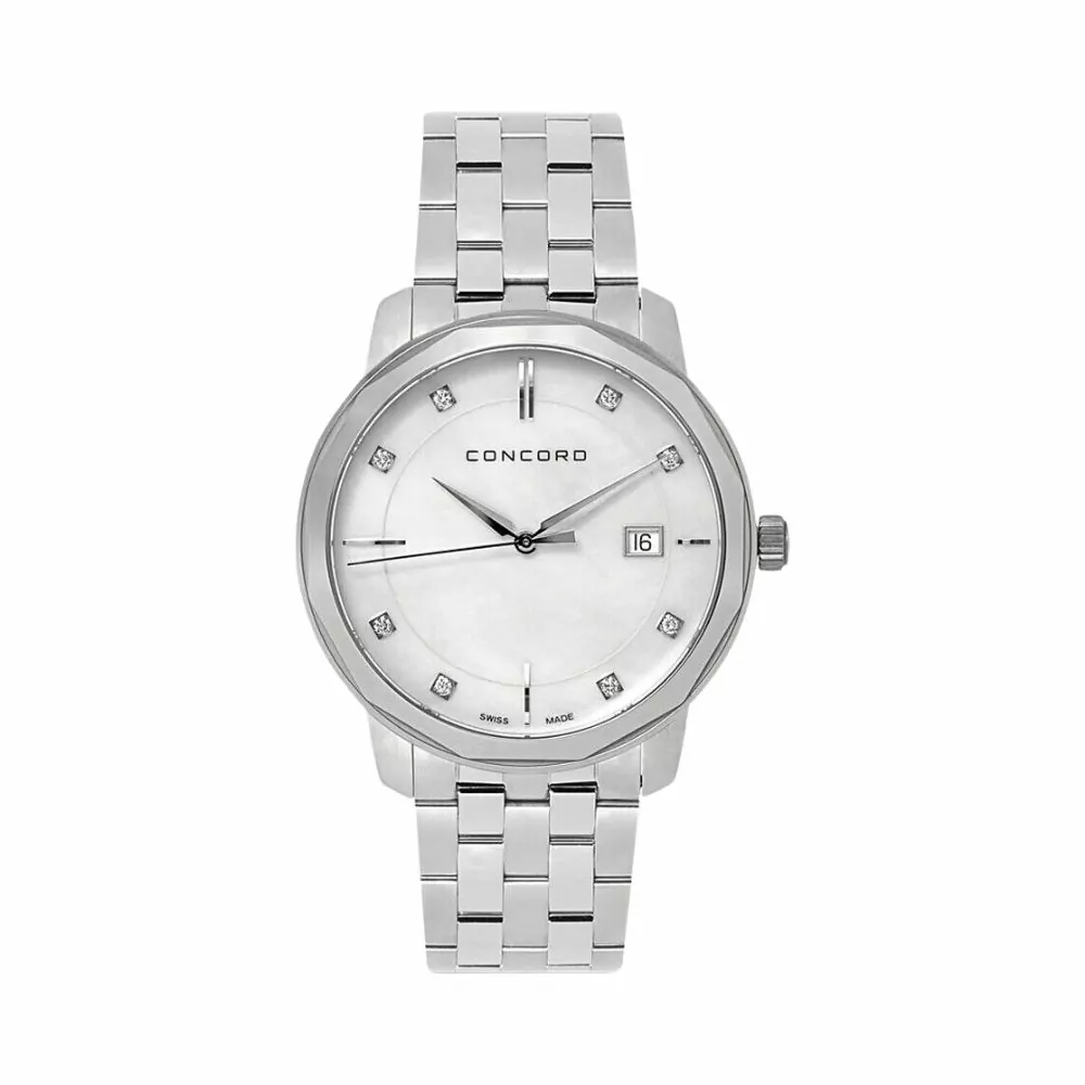 Concord-Bennington-0320484.jpg Concord Bennington 0320484 Quartz Silver Diamond Dial 40mm Men’s Watch - Image 1