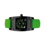 De Grisogono Instrument UNO DFN 28/A Dual Time Automatic Diamonds On Green Galuchat Strap Black Dial - Image 3