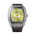 Franck Muller V 45 CH TT BR JA Vanguard Crazy Hours Yellow Numeral Dial Men’s Watch