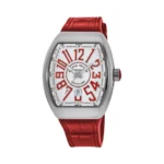 Franck Muller V 45 SC DT AC RG Vanguard White Dial Red Strap