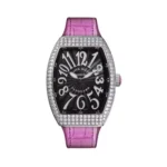 Franck Muller V32 QZ AC RS Vanguard Aftermarket Diamond Set Black Dial