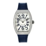 Franck Muller Vanguard Stainless Steel Aftermarket Diamond Pave Watch