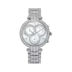 Harry Winston Premier PRNQCH40WW003 White Gold 40mm MOP Dial and Diamond Case Ladies Watch