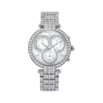 Harry Winston Premier PRNQCH40WW003 White Gold 40mm MOP Dial and Diamond Case Ladies Watch