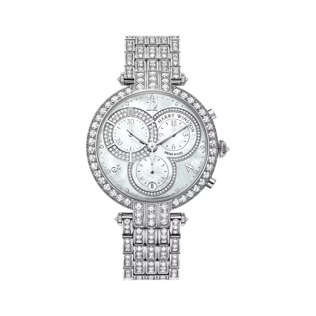 Harry-Winston-Premier-PRNQCH40WW003.jpg Harry Winston Premier PRNQCH40WW003 White Gold 40mm MOP Dial and Diamond Case Ladies Watch - Image 1