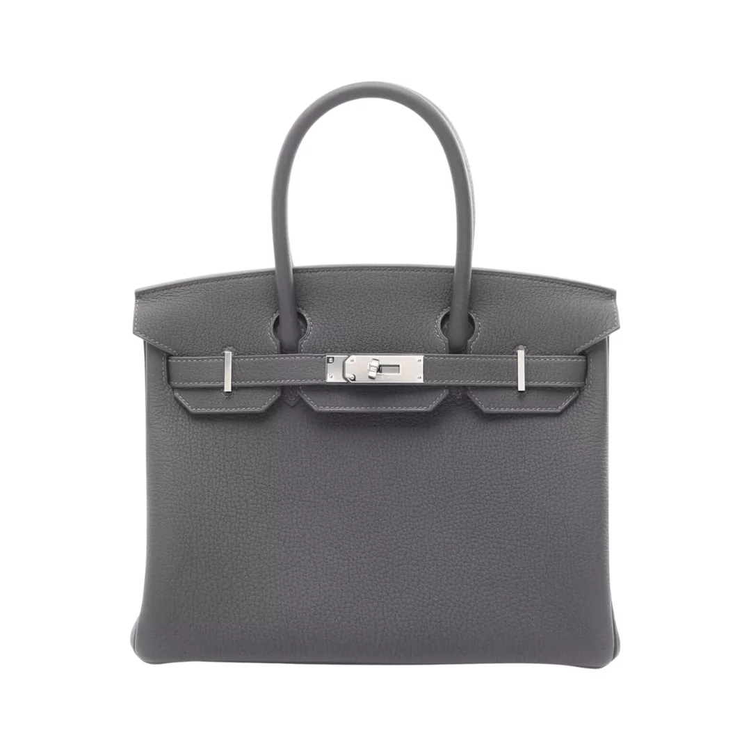 Hermes-Birkin-35-Etain-Grey.png Hermes Birkin 35 Etain Grey Togo Leather Palladium HW Handbag - Image 1
