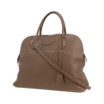 Hermes Bolide 35 Etoupe Clemence Leather palladium HW Hardware