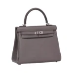 Hermes Kelly 25 Retourne Etain Togo Leather Palladium HW Hardware - Image 4