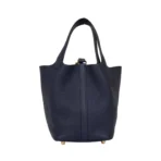 Hermes Picotin 18 Bleu Nuit Taurillon Clemence Leather Gold Hardware Bag - Image 2