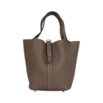 Hermes Picotin 22 Etoupe Clemence Palladium Hardware Hand Bag