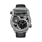 Jacob & Co. Epic SF24 Tourbillon Baguette ES802.30.BD.BD.A White Gold 2 Timezone 45mm Black Dial Mens Watch
