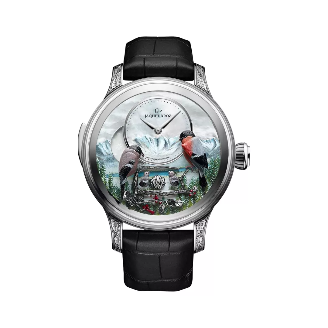 Jaquet-Droz-Repeater-J031034205.jpg Jaquet Droz Repeater J031034205 White Gold The Bird Alpine View MOP Dial 47mm Men’s Watch - Image 1