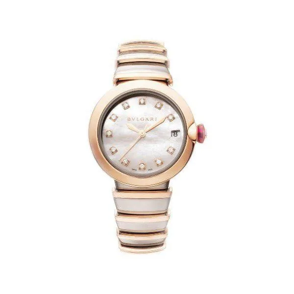 LU33WSPGSPGD-11.jpg Bvlgari Lvcea 33Mm Stainless Steel & 18Kt Rose Gold Ladies Watch - Image 1