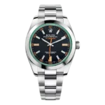 Rolex Milgauss 116400Gv Black Dial With Green Crystal 40Mm Stainless Steel Oyster Bracelet
