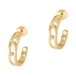 Messika Move Hoop 04407-YG Yellow Gold Diamond Earrings