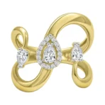 PEAR & ROUND RING- HRD- E-F/VS 0.64 CTS- A21R,Total Wt – 5.97gm