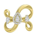 PEAR & ROUND RING- HRD- E-F/VS 0.64 CTS- A21R,Total Wt – 5.97gm