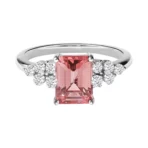 PINK TOURMALINE OCTAGONAL RING-F-G/VS 3.30 CTS- R28R,Total Wt -4.65gm