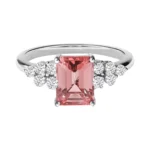 PINK TOURMALINE OCTAGONAL RING-F-G/VS 3.30 CTS- R28R,Total Wt -4.65gm