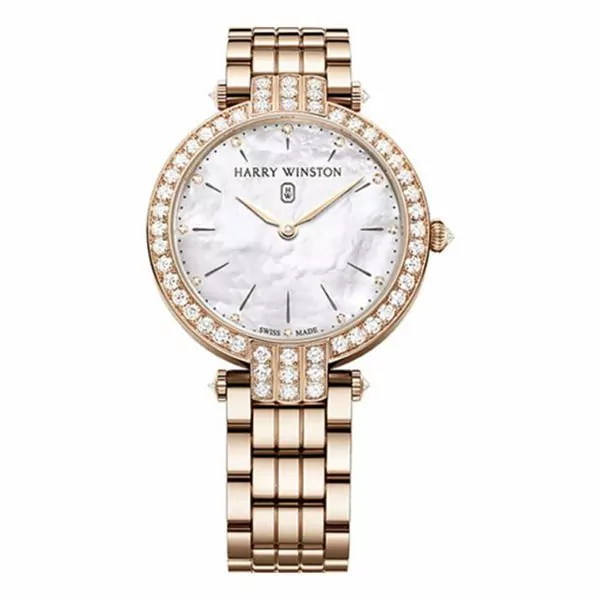 PRNQHM36RR009.jpg Harry Winston Premier Mother Of Pearl Diamond Dial Ladies 18K Rose Gold Watch - Image 1