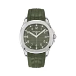 Patek Philippe Aquanaut 5168G-010 Jumbo Khaki Green Dial 18K White Gold Khaki Green Rubber Strap