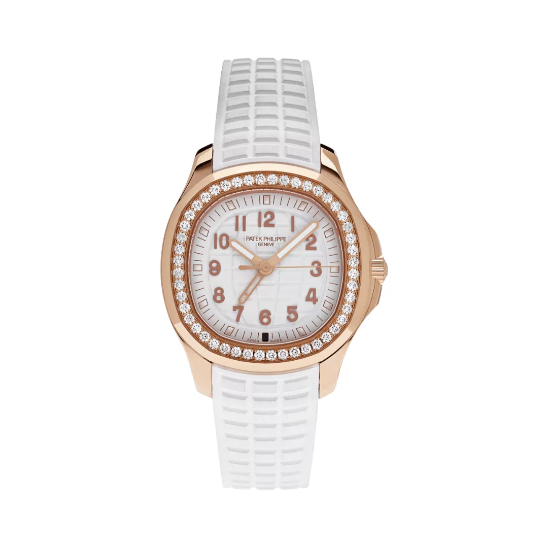 Patek-Philippe-Aquanaut-5269200R-001.png Patek Philippe Aquanaut 5269/200R-001 Diamond-Set Bezel 18K Rose Gold White Dial - Image 1