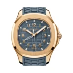Patek Philippe Aquanaut 5269R-001 Travel Time Quartz Rose Gold 38.8mm Blue Dial Unisex Watch - Image 2