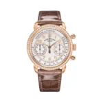 Patek Philippe Complications 7150/250R Chronograph 18k Rose Gold Brown Alligator Leather Strap