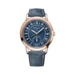 Patek Philippe Complications Calatrava 5224R-001 Travel Time 18K Rose Gold 24-hour display Blue Dial 42mm Men’s Watch