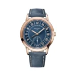 Patek Philippe Complications Calatrava 5224R-001 Travel Time 18K Rose Gold 24-hour display Blue Dial 42mm Men’s Watch
