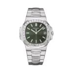 Patek Philippe Nautilus 5711/1300A-001 Baguette-Cut Bezel 40mm Olive Green Index Dial Mens Watch