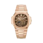 Patek Philippe Nautilus 5712/1R-001 18K Rose Gold Sunburst Self-Winding 40mm Brown Indices Dial Mens Watch