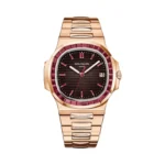 Patek Philippe Nautilus 5723/112R-001 18K Rose Gold Ruby Bezel Brown Dial
