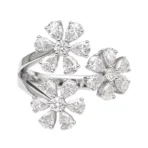 Pear & Round Ring -1.65 CTS,1043R,HRD,F-G,VVS-VS,Total Wt – 4.38gm